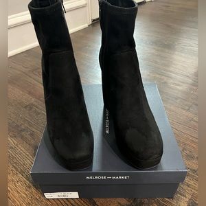 Black Faux Suede Boots Size 9.5